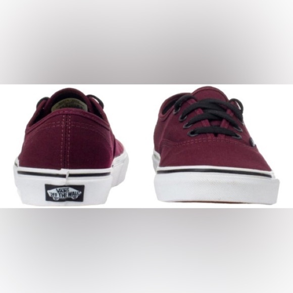 Vans Maroon Canvas Shoes with Black Accents - Picture 6 of 6